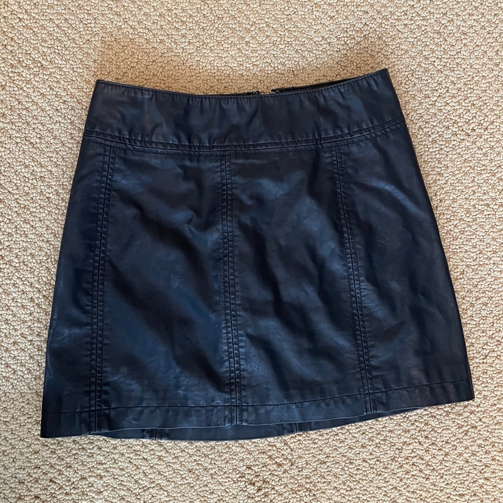 Black Leather Free People Skirt